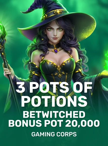 3 Pots of Potions Betwitched Bonus Pot 20,000 game tile